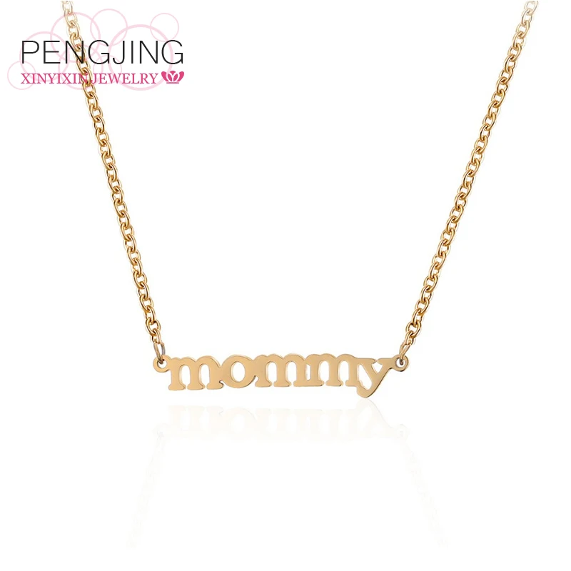 

2019 New Arrival Mom Necklaces Pendants Silver Gold Chain Stainless Steel Custom Letter Personalized Mommy Choker Necklace Gift