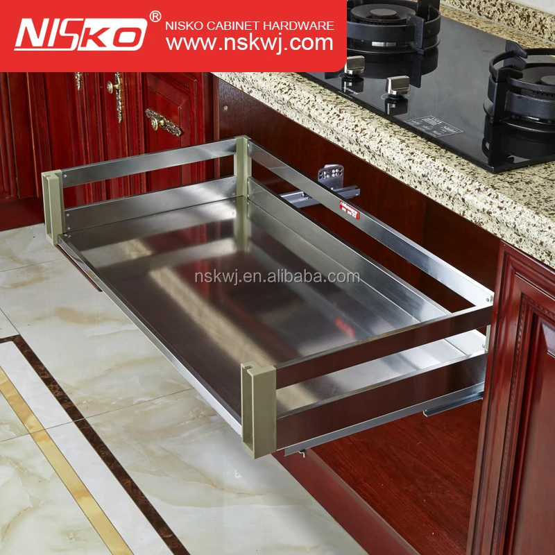 
Side Mount Aluminium Kitchen Cabinet Soft Close Pull Out Drawer Basket 