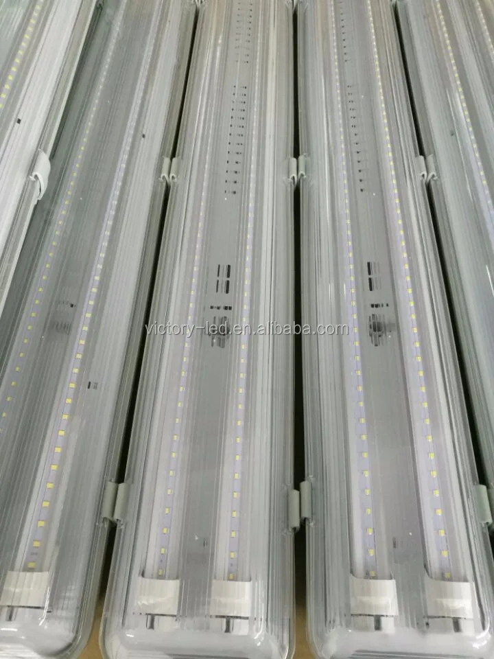 Waterproof dust-proof corrosion-proof SMD2835 T8 Tube Fixture 2X18W IP65 LED Tri-Proof Light