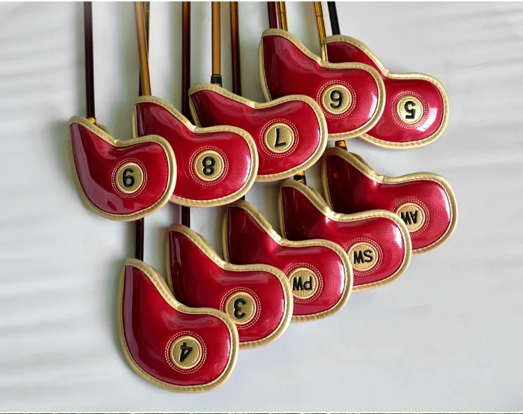 Custom Made Golf Club Head Cover Pu Leather Iron Headcovers Set Golf