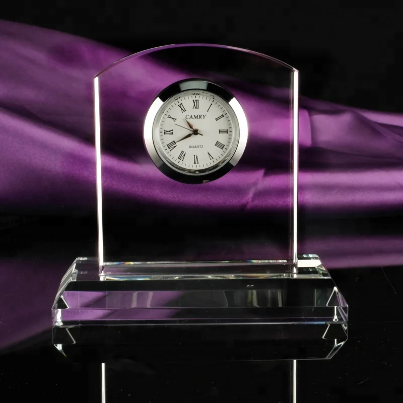 Wholesale Factory Crystal Glass Clock Crystal Desk Clock Buy
