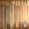 3*3m twinkle LED window curtain string light warm white USB power fairy lights with remote for wedding,christmas