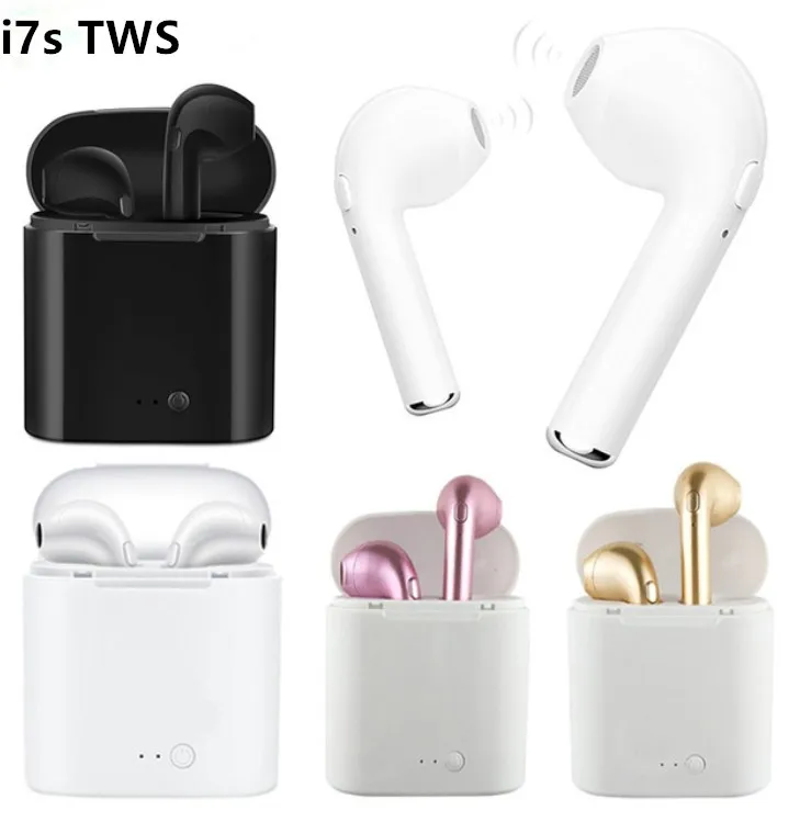 

Wholesaler stereo wireless headphones i7s tws mini earphones, White/black/pink/gold/red