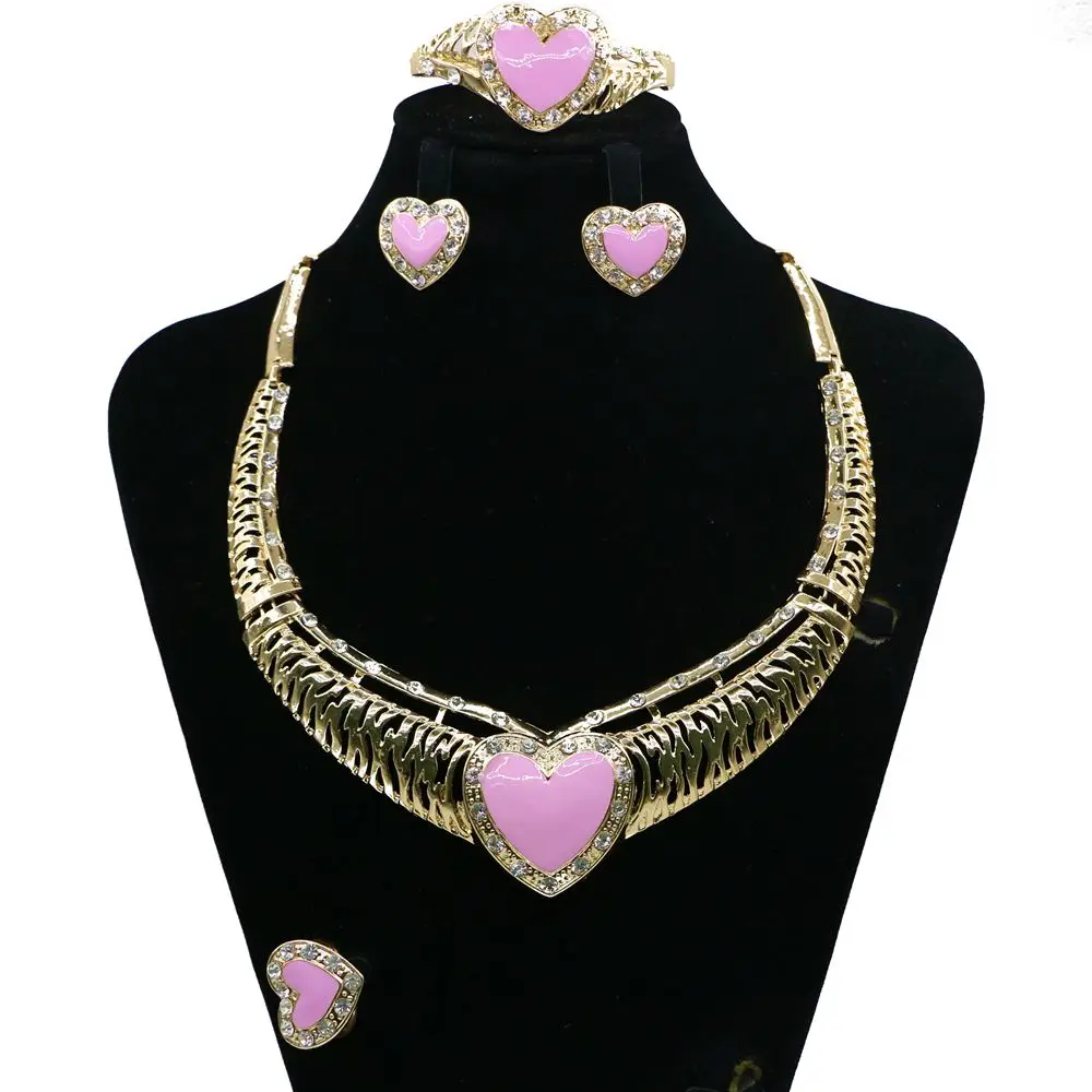 

2018 African jewelry wholesale golden plated jewelry arabic wedding jewelry sets JH25Y214-JH25Y219, Picture