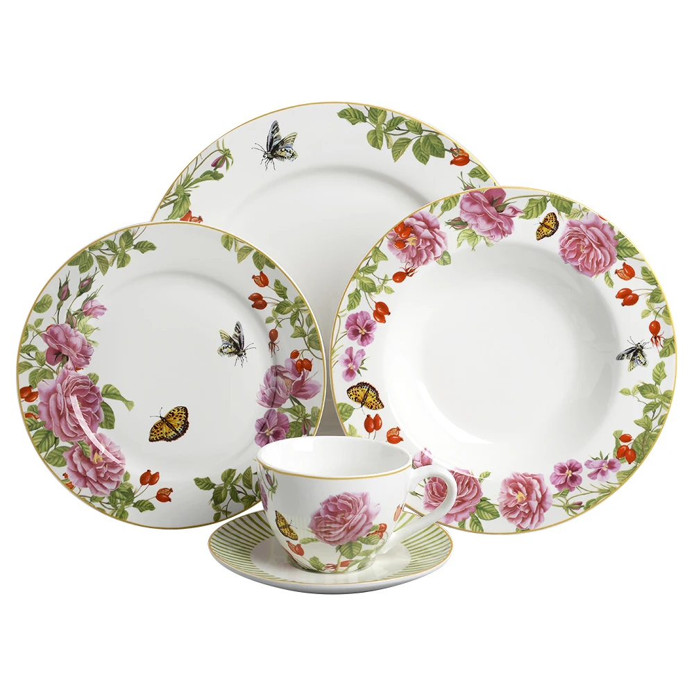 

Wholesale American floral butterfly dinner set dinnerware set ceramic