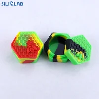 

Silicone dabs container custom print wax concentrate container Hexagon Honey Jars