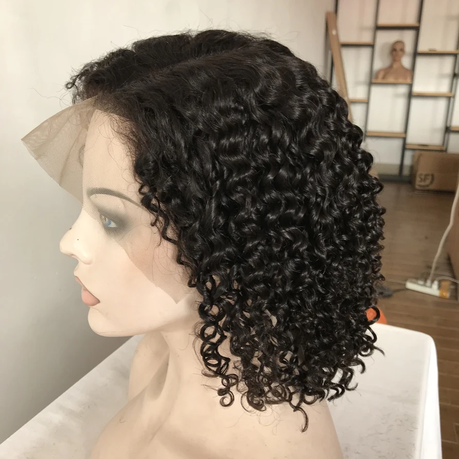 

Curly Wigs Lace Front Bob Wigs Natural Hairline 100% Lace Frontal Human Hair Wigs pre plucked swiss lace for women