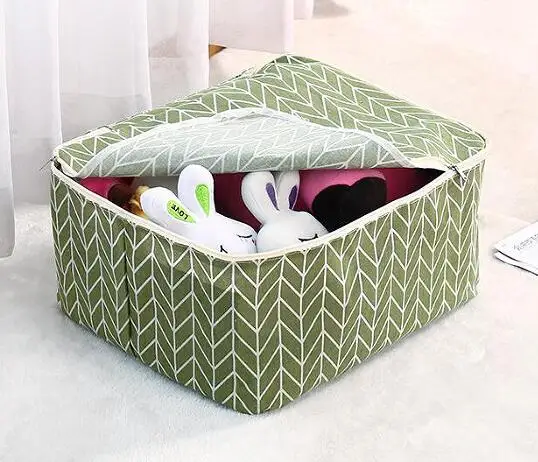 Blanket Storage Baskets Fabric Clothes Foldable Organizer Bag For