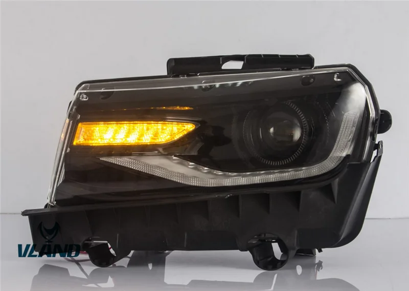 VLAND manufacturer accessory for Car Headlight for Camaro LED Head light for 2014-2015 with moving turn signal+LED DRL