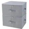 2020 new arrivals 2 pieces houseware Dust Proof Closet Clothes Storage Boxes with Zip Lid, Light Gray