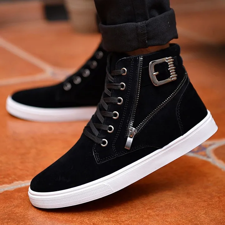 high neck shoes black