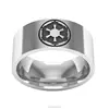 Fashion Men's Ring Silver Plated Movie Galactic Empire Symbol Stainless Steel Spinner Ring