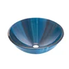 Bathroom Ware Tempered Glass Wash Hand Bowl Blue Vessel Sink