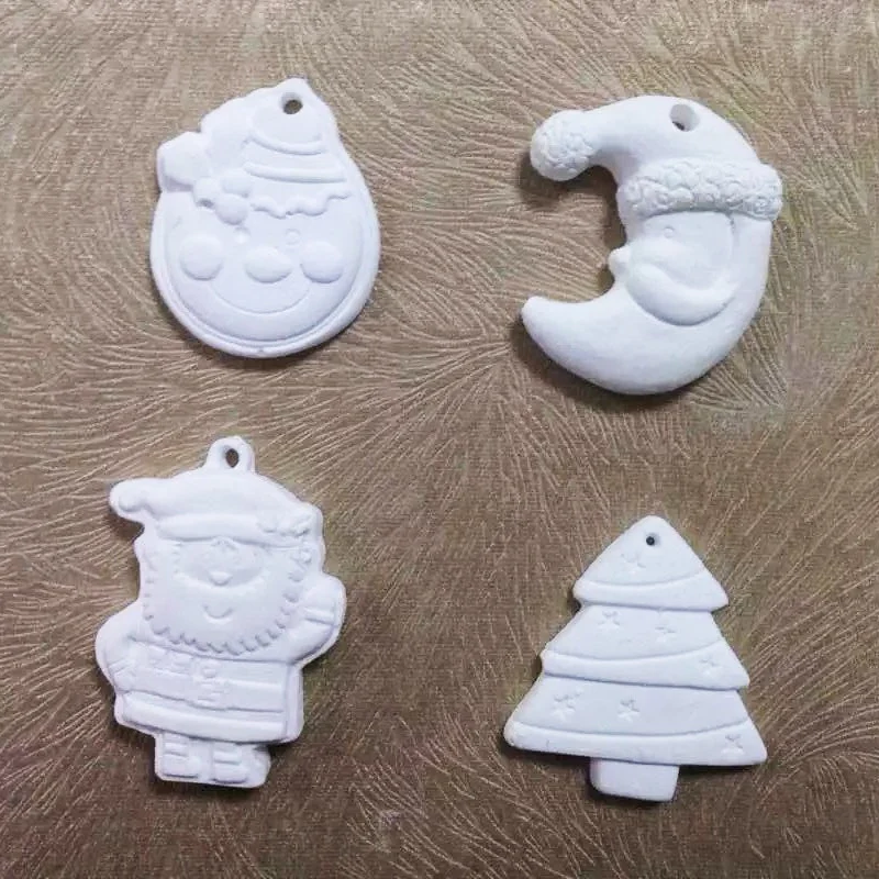 5pcs Unfinished Ready To Paint Christmas Ceramic Bisque Kit Buy