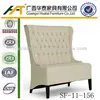 Antique beige linen button tufted banquette dining loveseat bench booth chair set