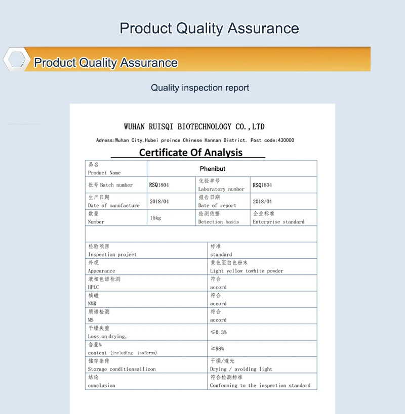 2.产品包装 3.coa/hplc/ms/hnmr 4.