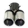 Rolled Edge Universal Car Dual Polished Exhaust Pipe