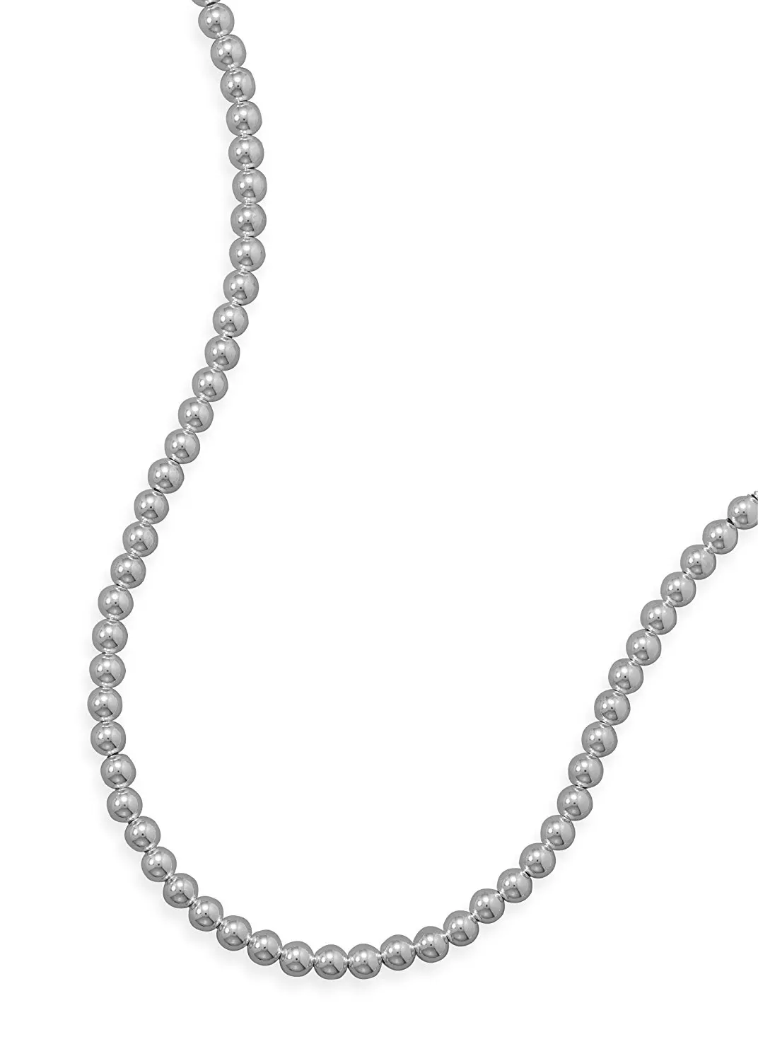 Sterling Silver Necklace, Lobster Clasp, 7mm Bead/Ball