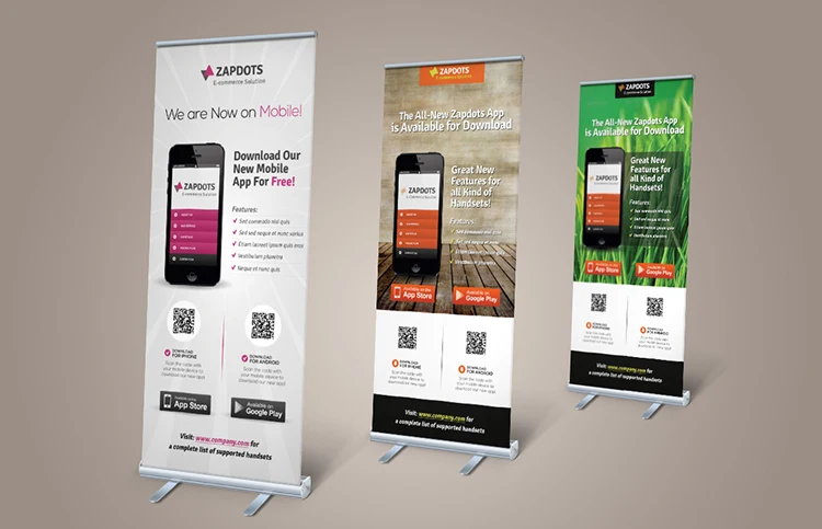 Retractable Outdoor Advertising Equipment Pullup Banner Stand Roll