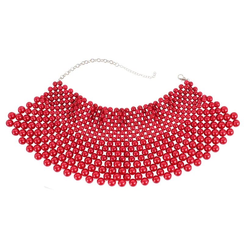 

Fashion Handmade Beaded Bib Egyptian Pearl Necklace Collar Women Dress Statement Choker Accessories, N/a