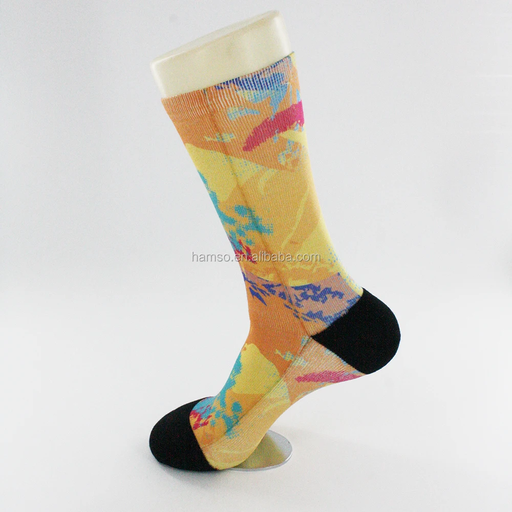 

customs sublimation screen printing polyester socks, Pantone color as customers requires