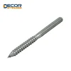 Double thread stud with wood screw