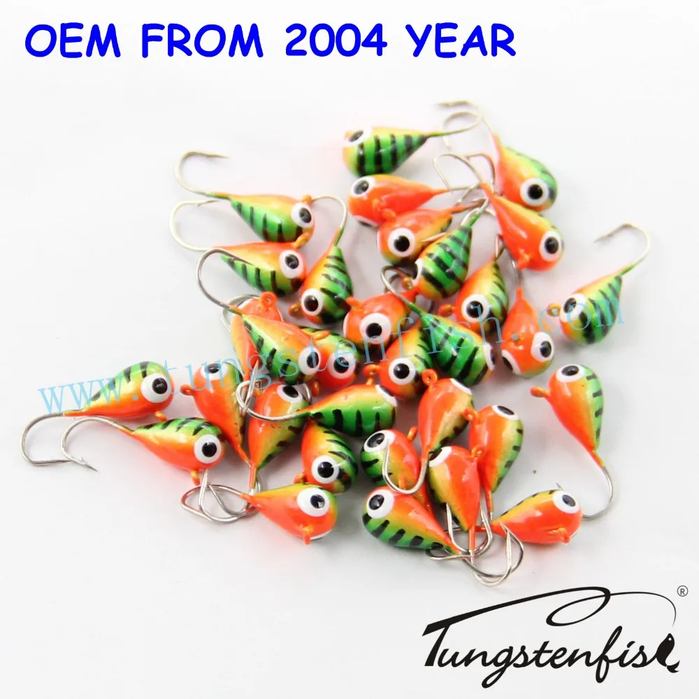 

Wholesaler price Hot sale different glow color tungsten ice fishing jigs