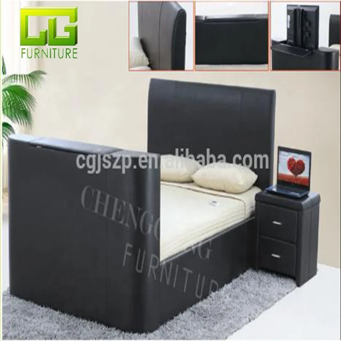 Modern Leather Bed With Tv On Footboard Bed For Sale Buy Pvc Bed