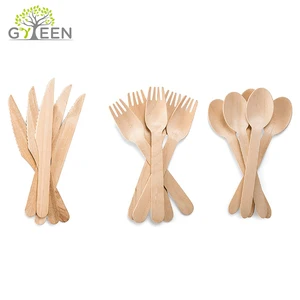 Image of Biodegradable Wooden Disposable Cutlery Set
