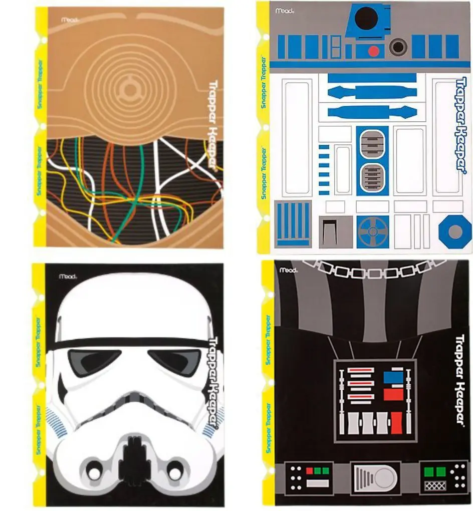 Mead Star Wars Trapper Keeper Snapper Trapper 2 Pocket & Prong Portfolio Folders Darth Vader C-3PO Lot of 4 Bundle