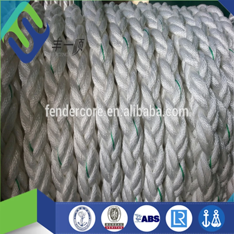 Double Braided Nylon Anchor Rope White Color High Breaking Strength