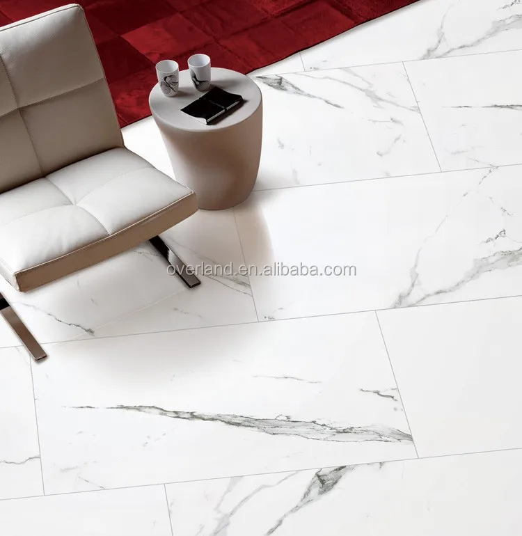 Polished porcelain tile look like carrara marble