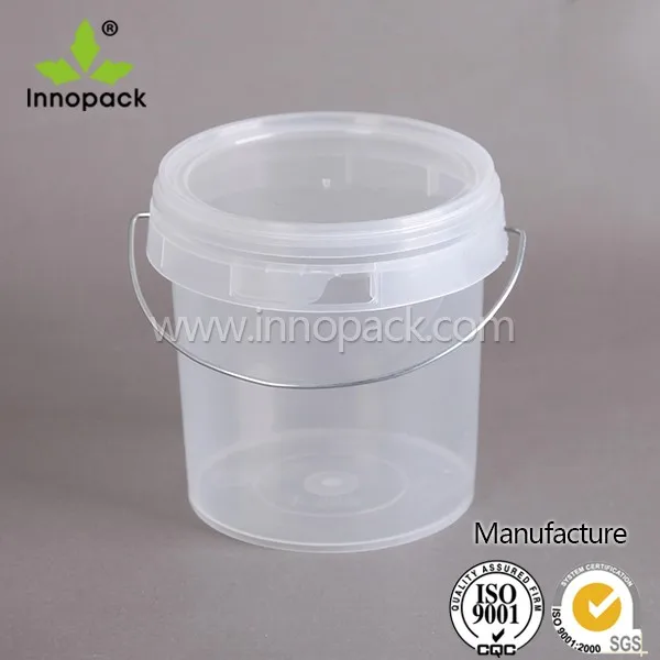 1kg Plastic Container Clear Conical Pail Pp Plastic Pail With Wire ...