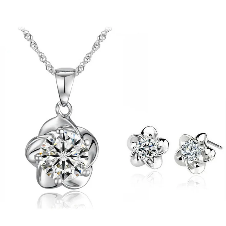 

Custom AAA Zircon plated 18K gold jewelry sets high quality flower shape jewelry sets, As shown in picture