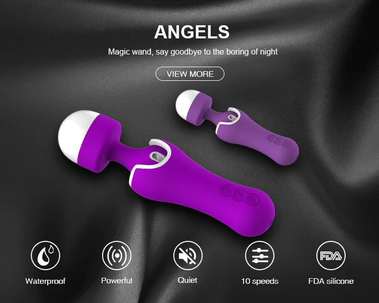  4 types vibrateur principal réglable de baguette magique de vagin de silicone de produits de sexe
