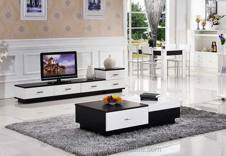white color Chinese luxury wood smart lift up  coffee table set