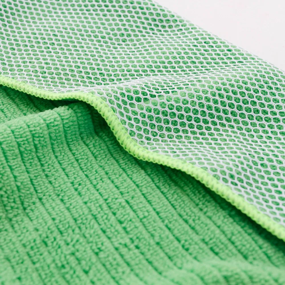 Microfiber Cleaning Cloth Nylon Mesh Scrub Wiping Rag Microfiber Wash