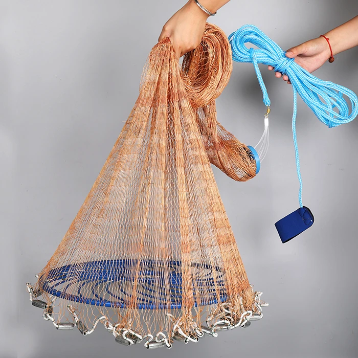 

Frisbee-type trawling net easy-to-throw tyre use line fishing net, Orange