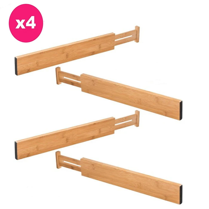 

Smaller Bamboo Adjustable Drawer Dividers organizers, Carbonized,natural