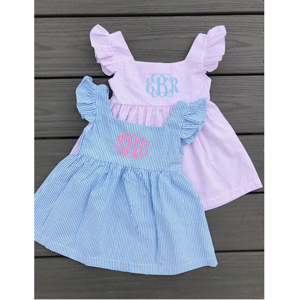 New Style Baby Boutique Romper Unisex Seersucker Fabric Clothing