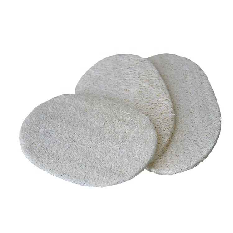 

Natural Exfoliating Face Pad Loofah Sponge Facial Brush Shower Scrubber Body Bath Spa, White