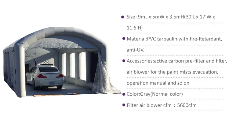 Hot sale Durable cheap and fine portable inflatable car painting cabin cheaper