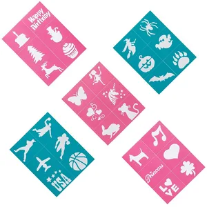 New Arrival Art Supply colorful Stencil Set Safe on Skin Reusable Stencils
