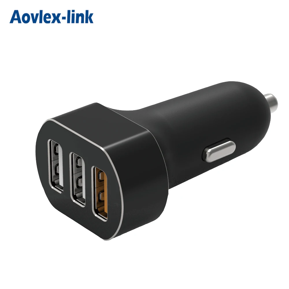 

3 way usb 2.4a car charger quick charge 3.0 multi port cell phone charge cable for car