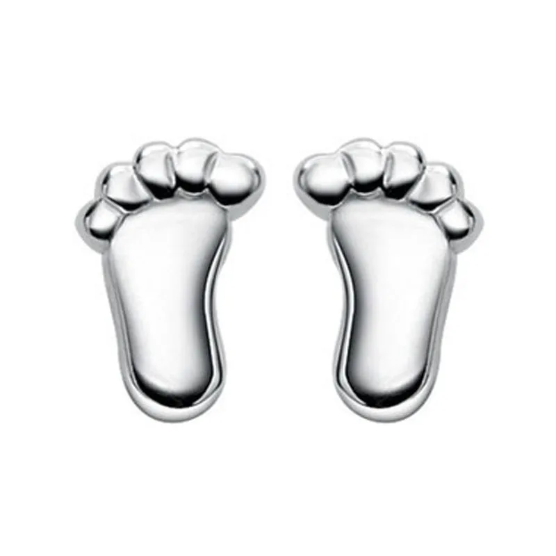 Foot Shape Silver Earring, Han
