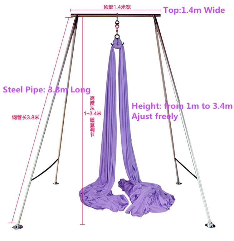

Zero Bad Review Outdoor Indoor Workout Aerial Yoga Swings Support Frame Stand, Silver