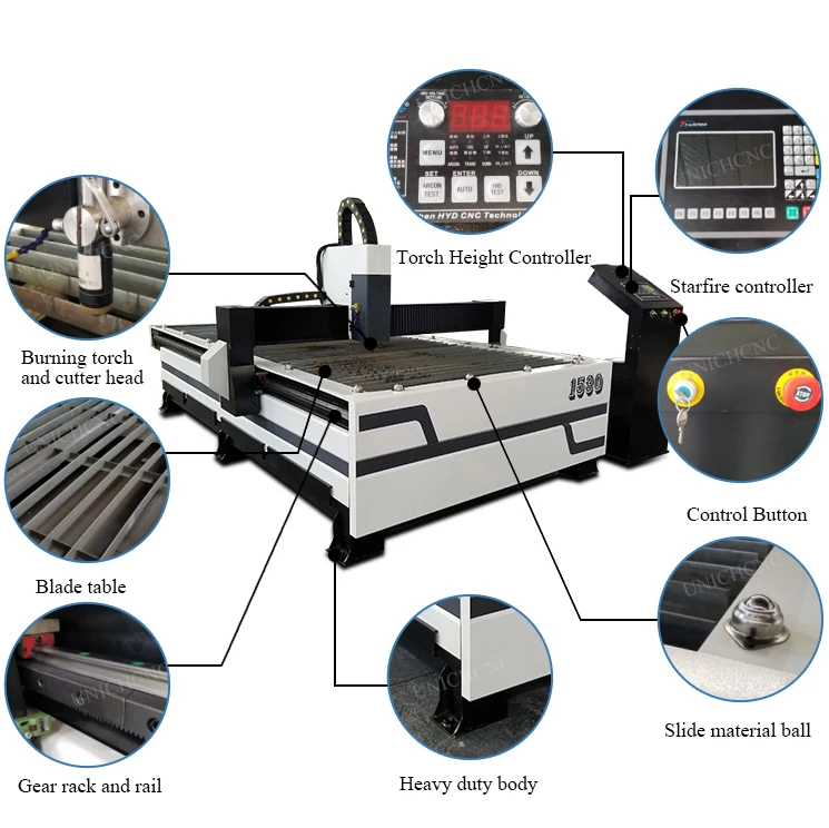 Heavy duty cnc high definition flame cutting controller system plasma cutting machine