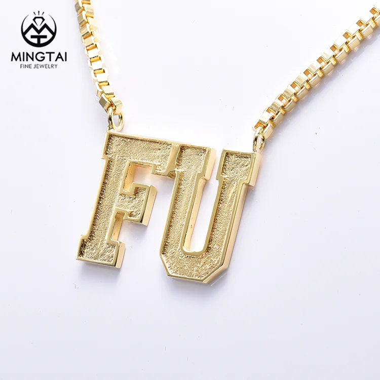 
FU name gold plated necklace, wholesale silver necklaces 