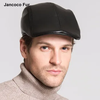 mens leather beret hats