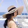 Sombreros Wholesale Custom Ladies Wide Brim Cap Hat Summer Sun Beach Straw Hats Women Cap Floppy Beach Straw Hats